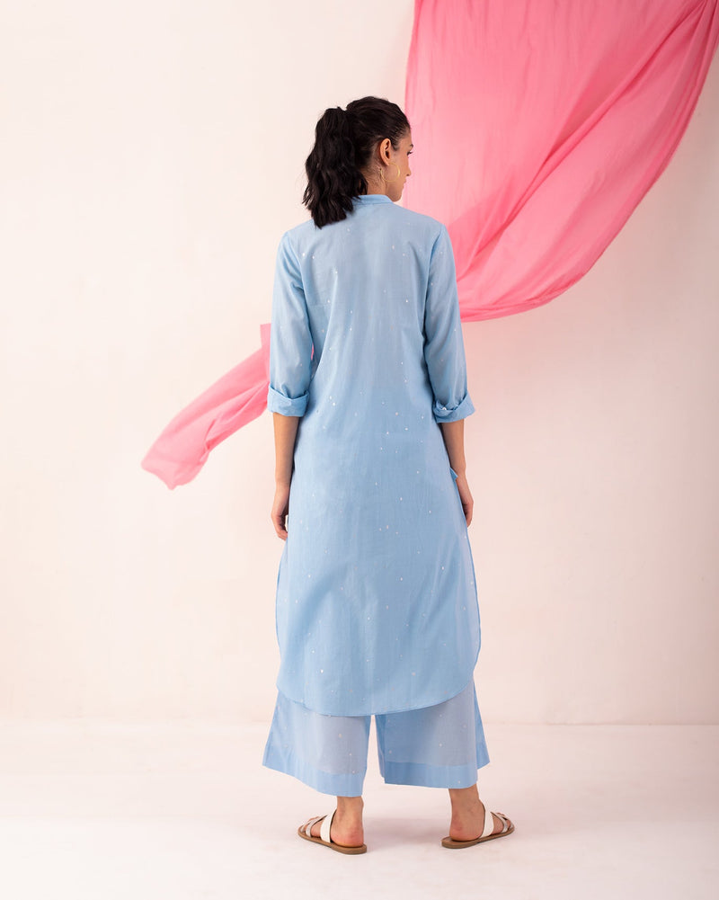 Basic Long Length Kurta - Blue