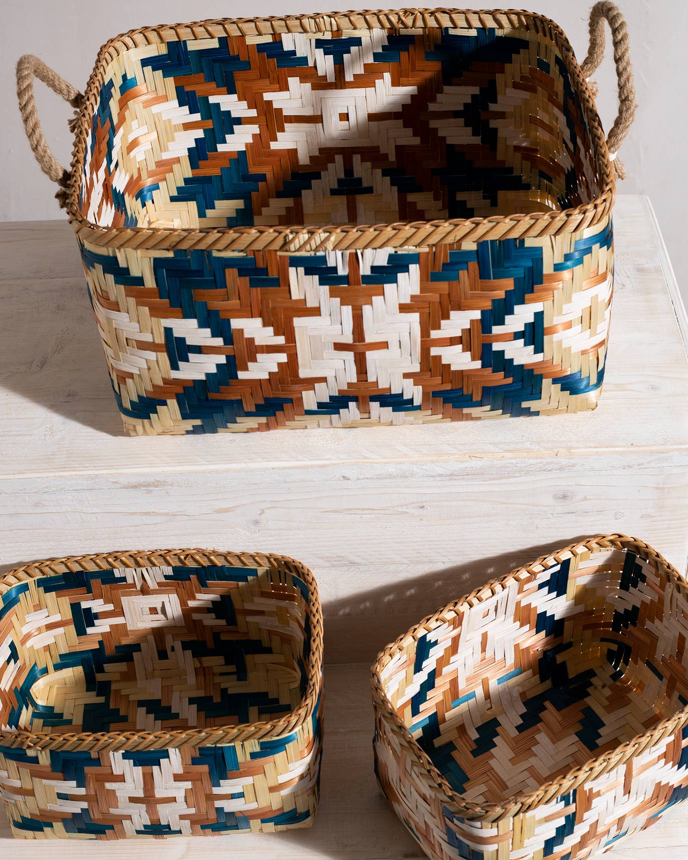 Kuba Bamboo Baskets (Set of 3)