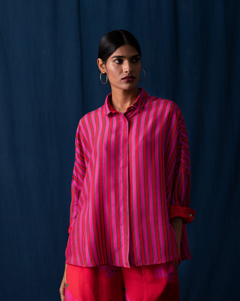 Boxy Shirt - Pink & Red