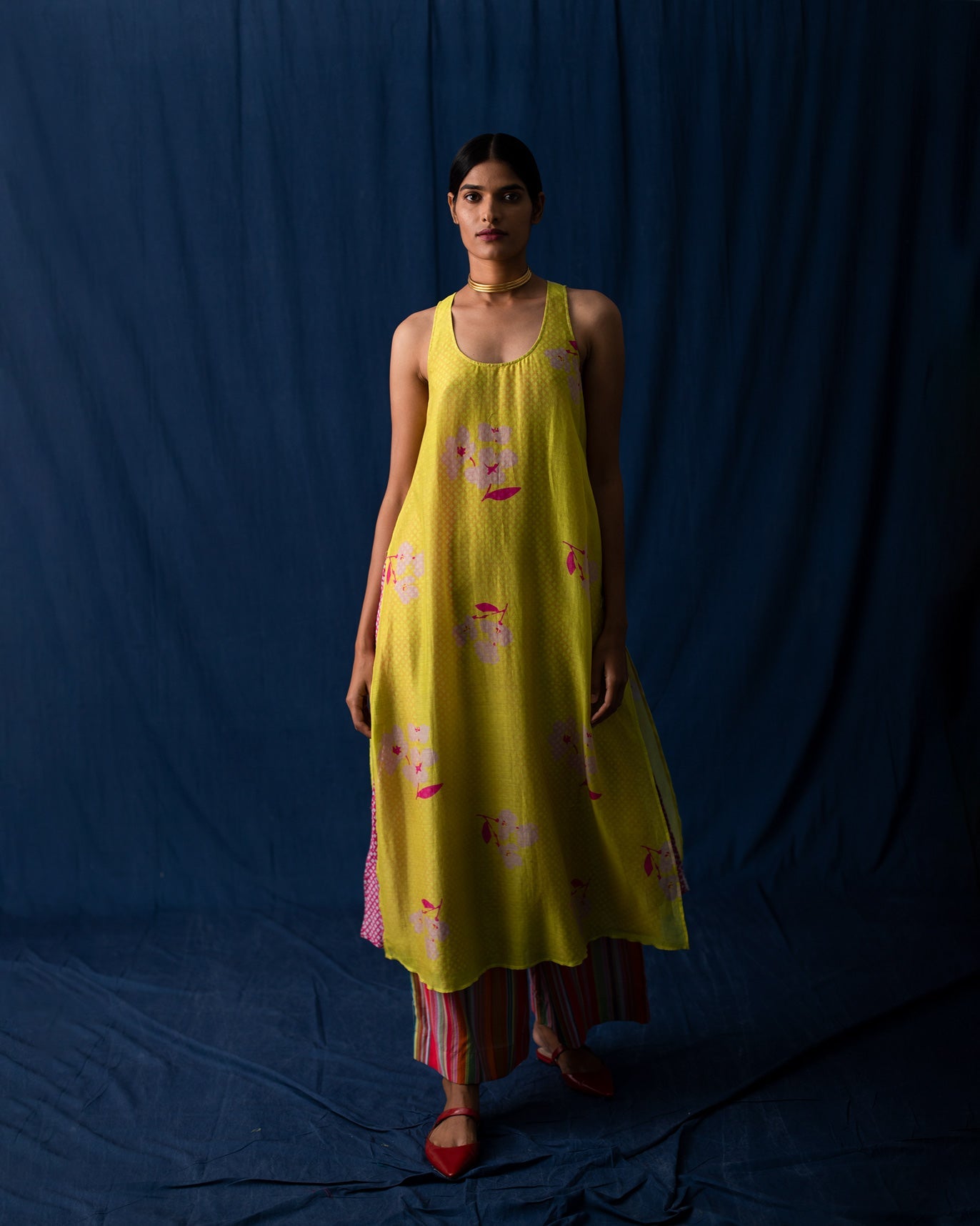 Double Layer Kurta - Lime