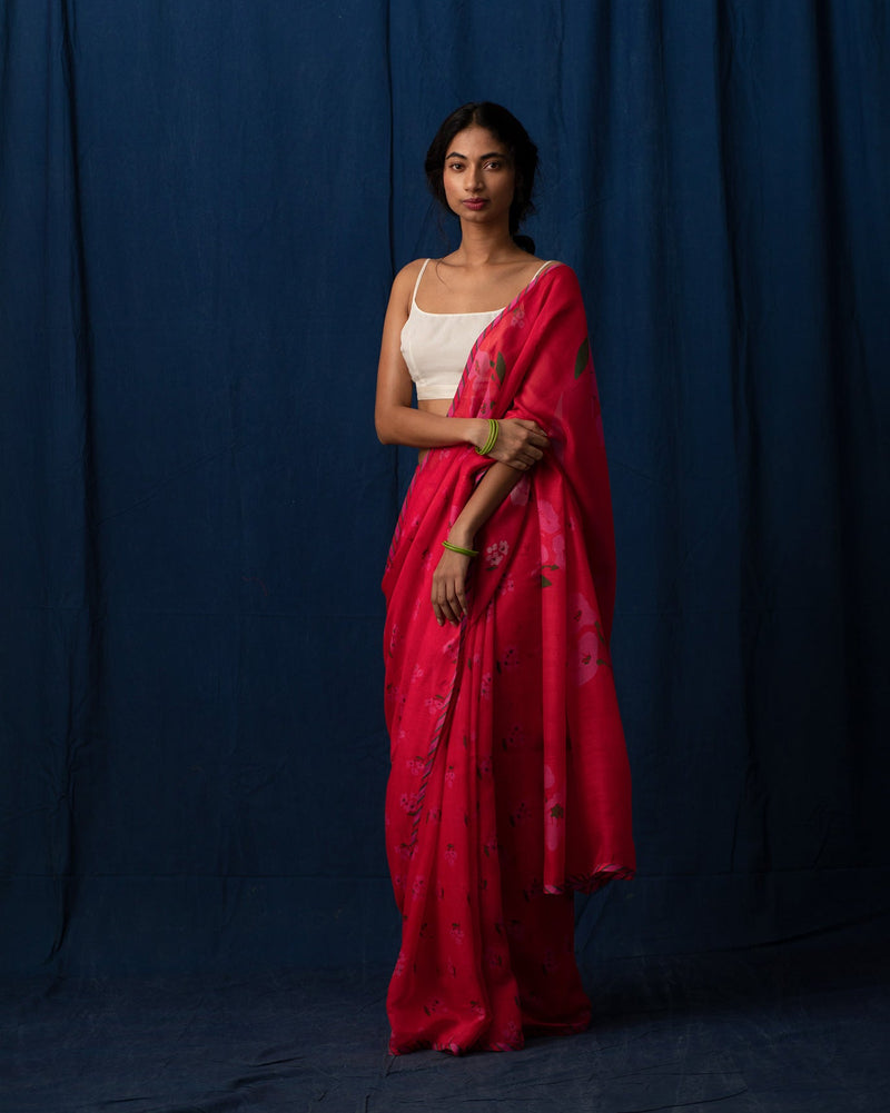 Forest Flame Sari - Red