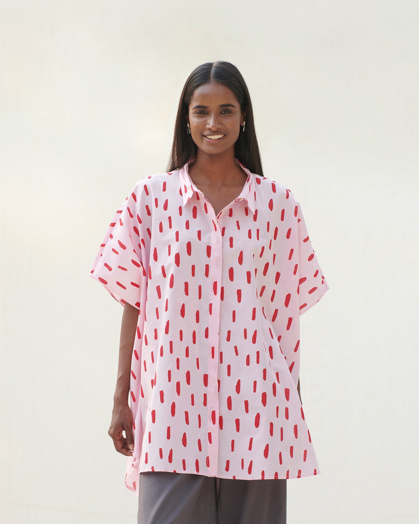 Kaftan Shirt - Pink & Red