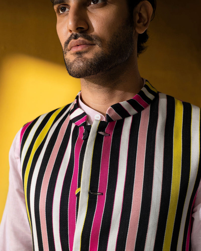 Nehru Vest - Multi Stripes