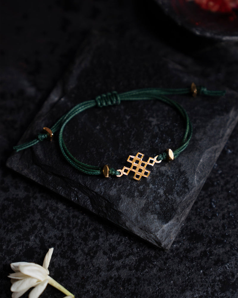 Endless Knot Rakhi - Green