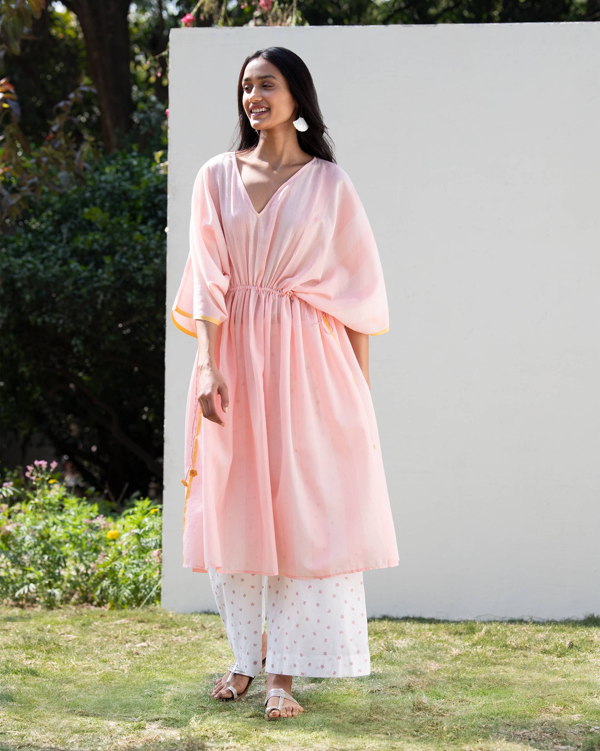 Drawstring Kurta - Pink