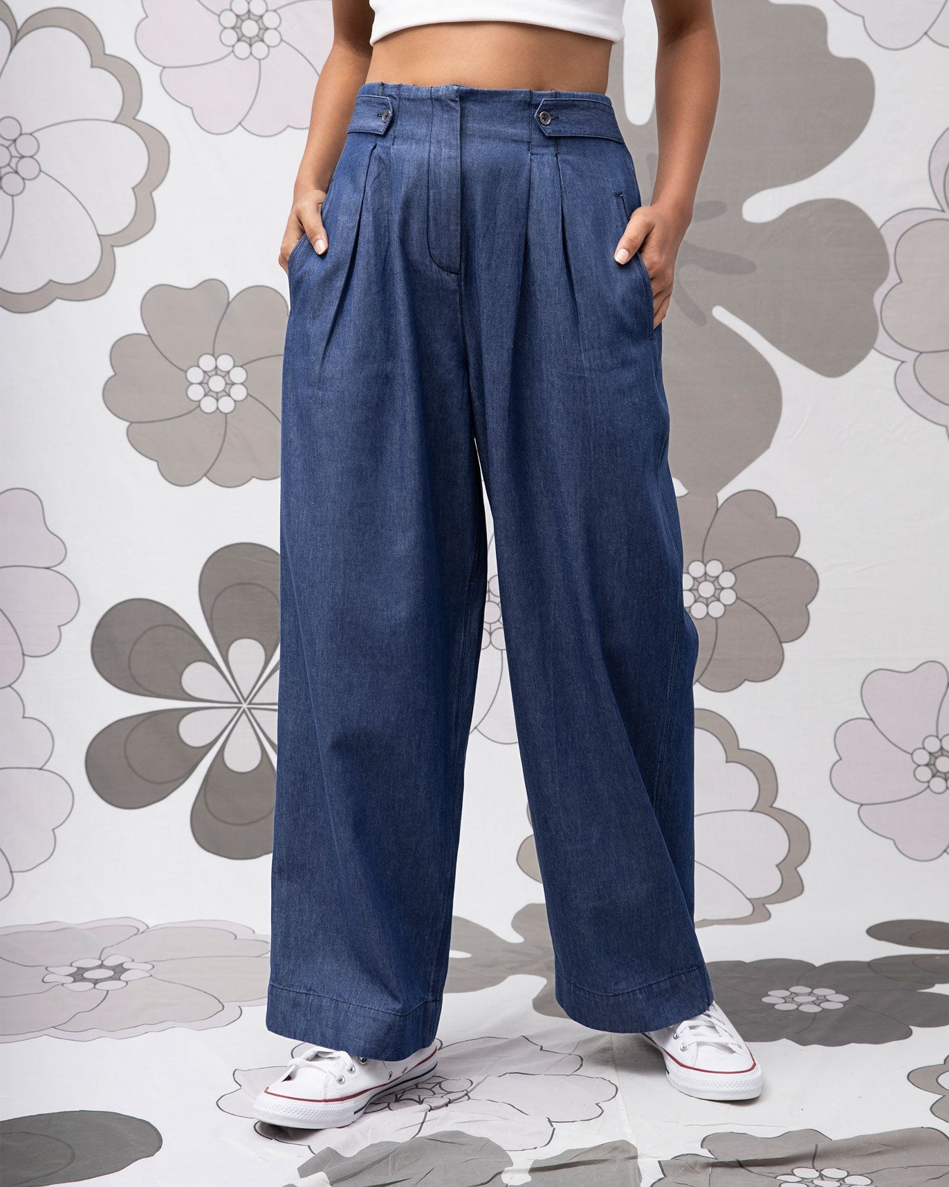 Belted Trousers - Blue