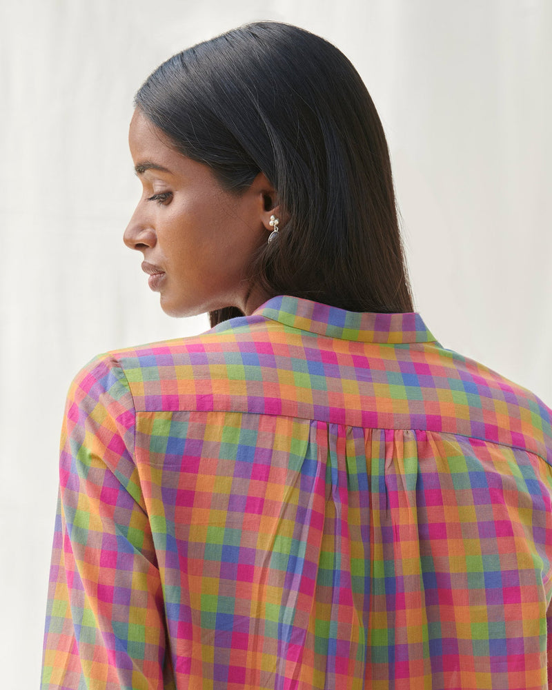 Mandarin Collar Top - Multi Color