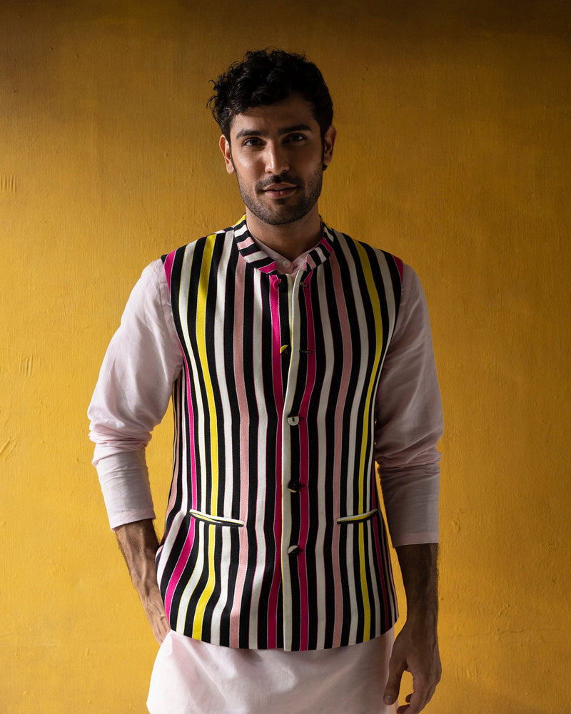 Nehru Vest - Multi Stripes