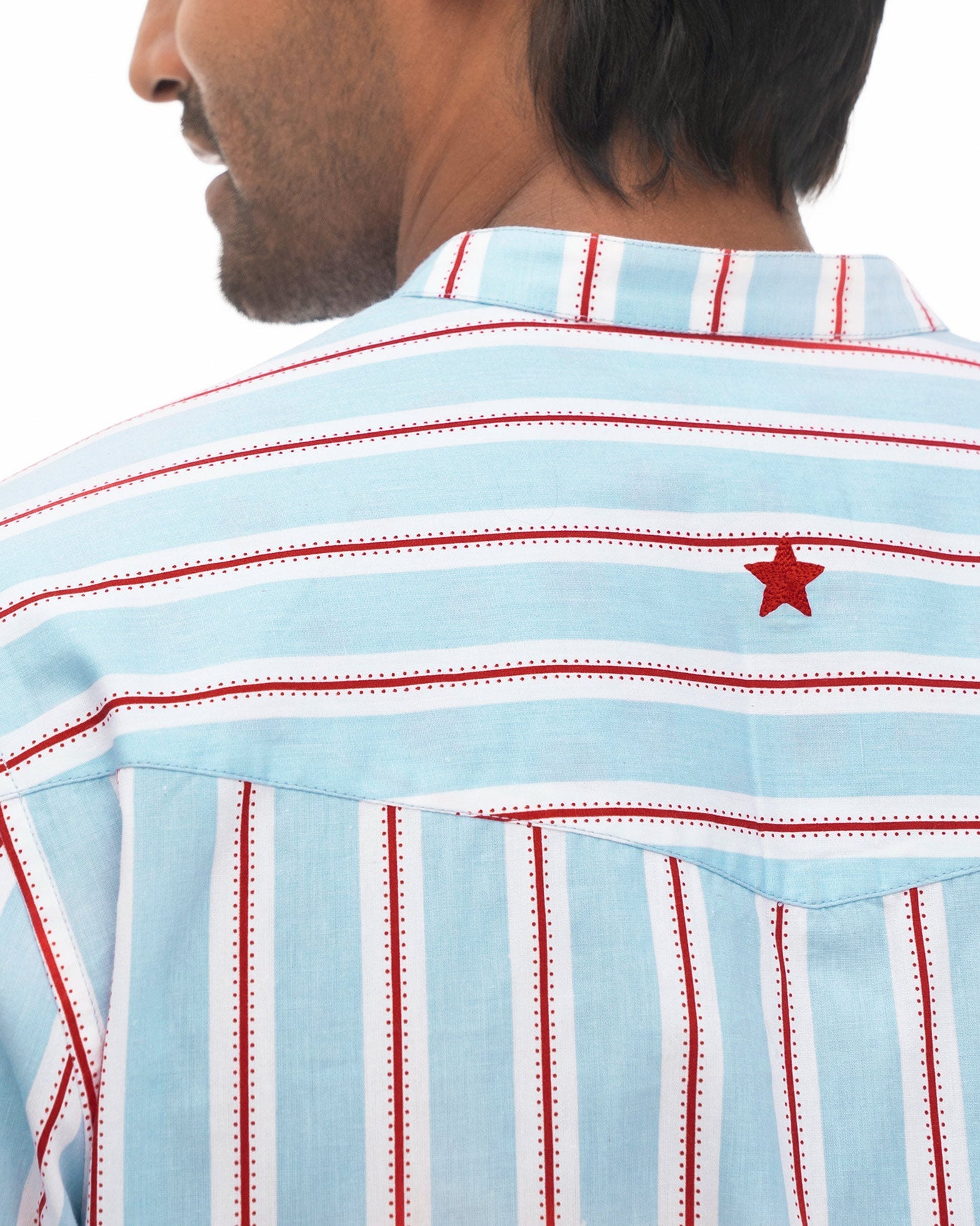 Pondicherry Shirt - Blue & Red