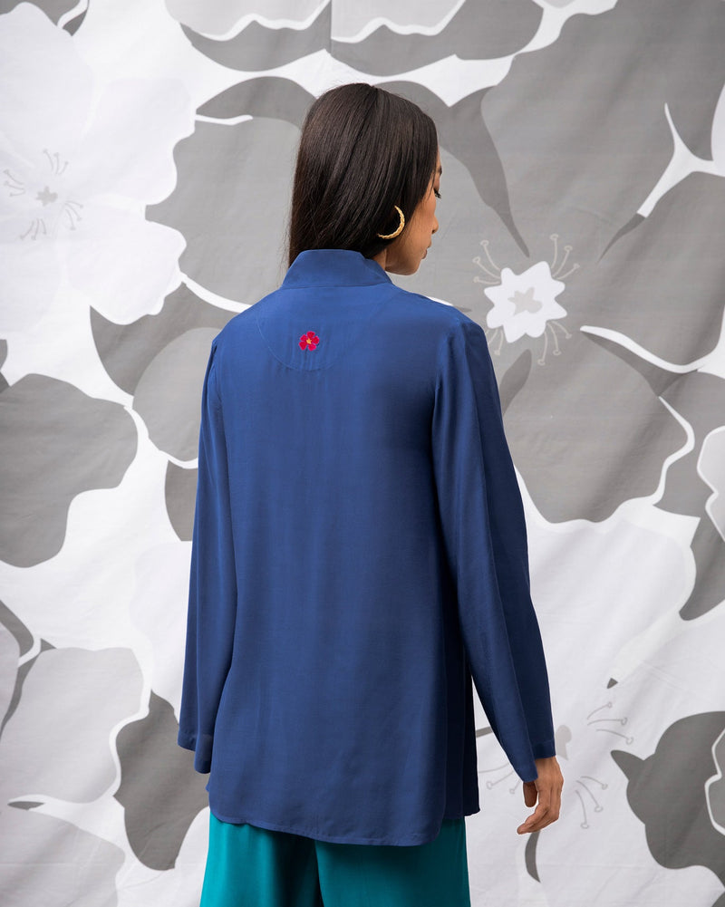 Neck Tie Top - Blue