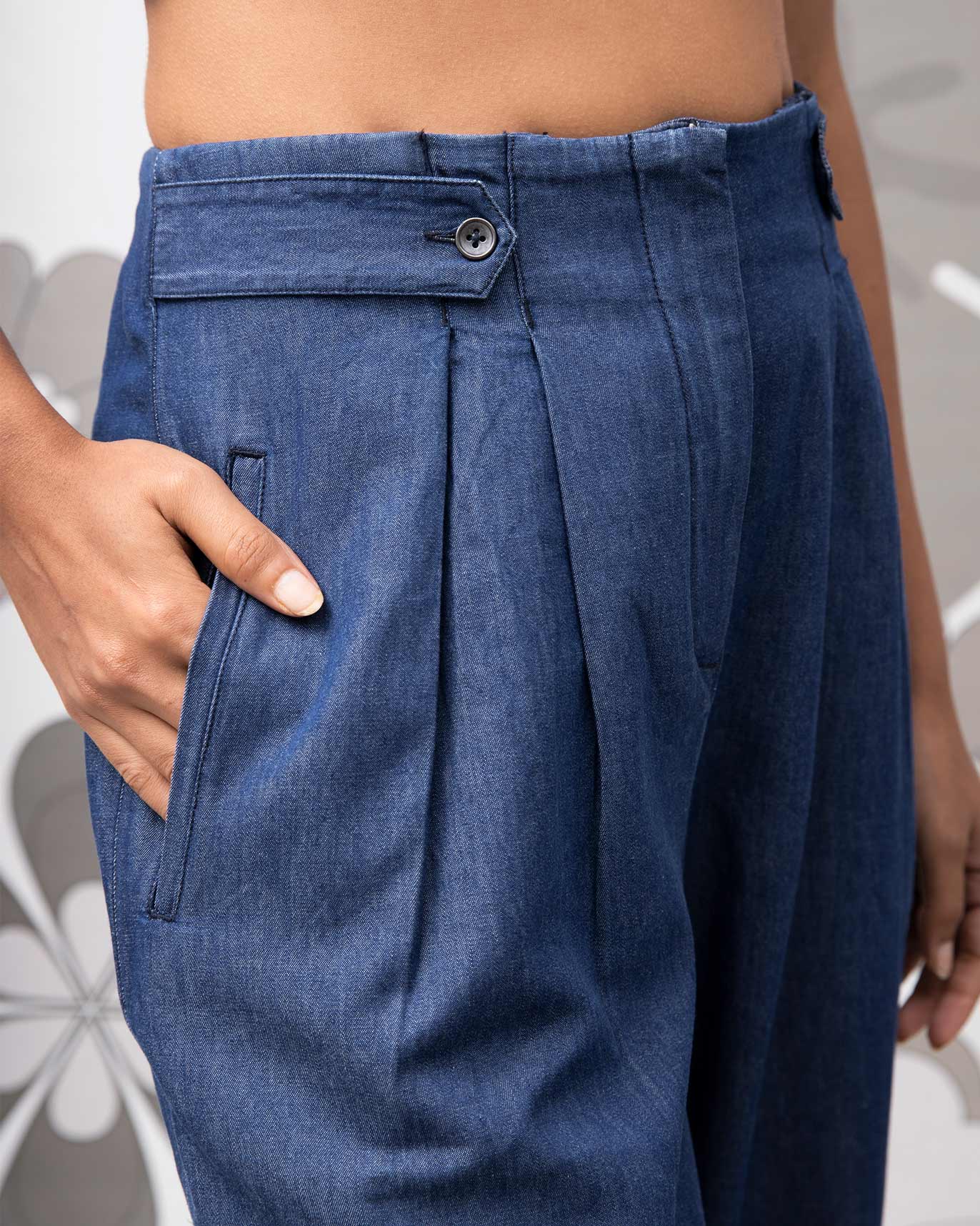 Belted Trousers - Blue