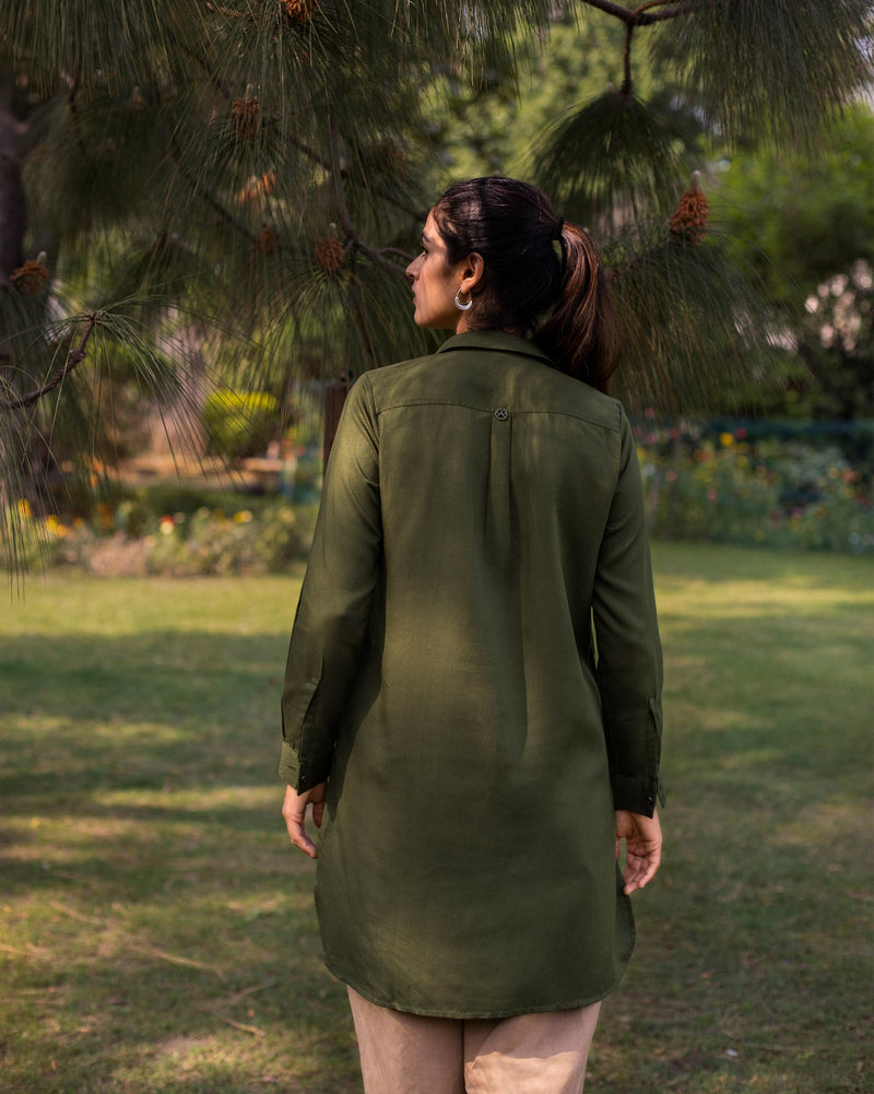 Safar Pocket Kurta - Olive