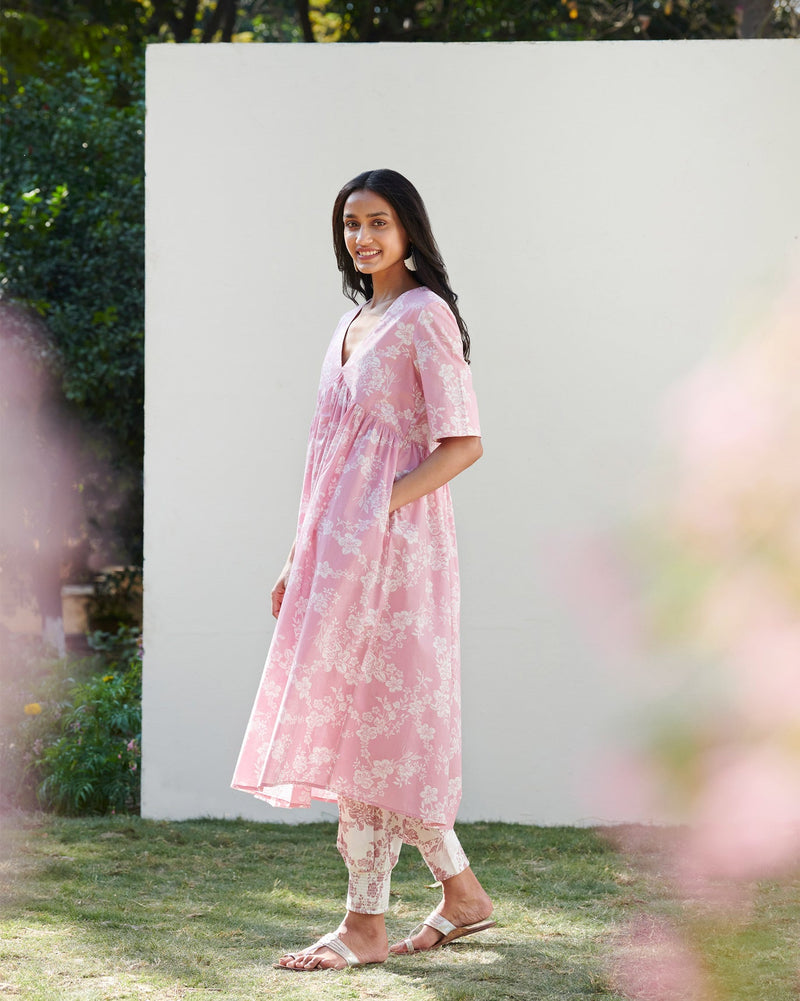 Gathered Kurta - Pink