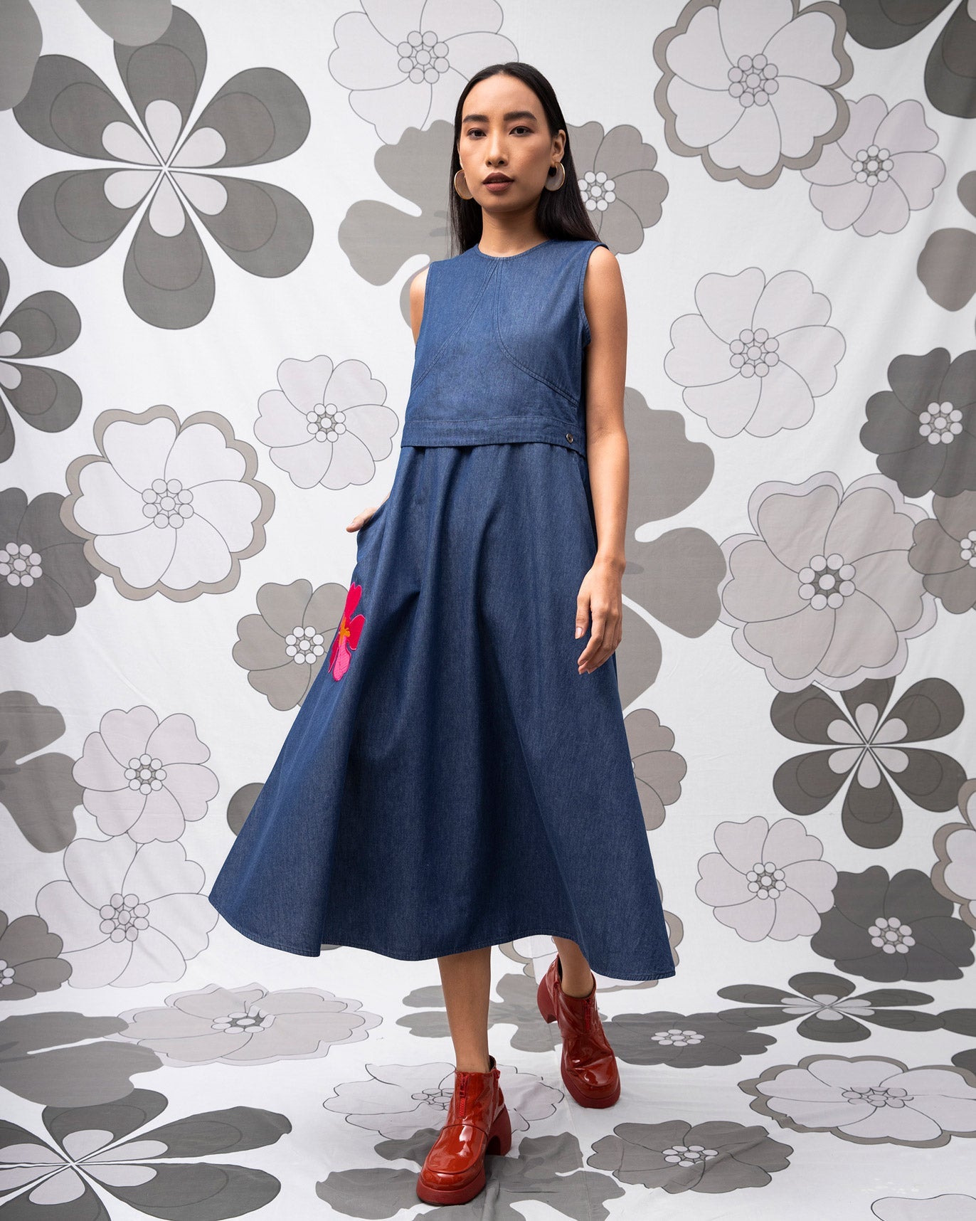 Pleated Dress - Blue