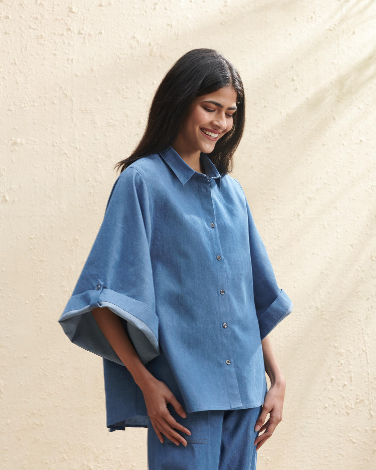Drop Armhole Shirt - Blue