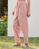 Narrow Drawstring Pants - Pink & Ivory