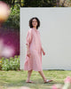 Gathered Sleeve Kurta - Pink & Silver