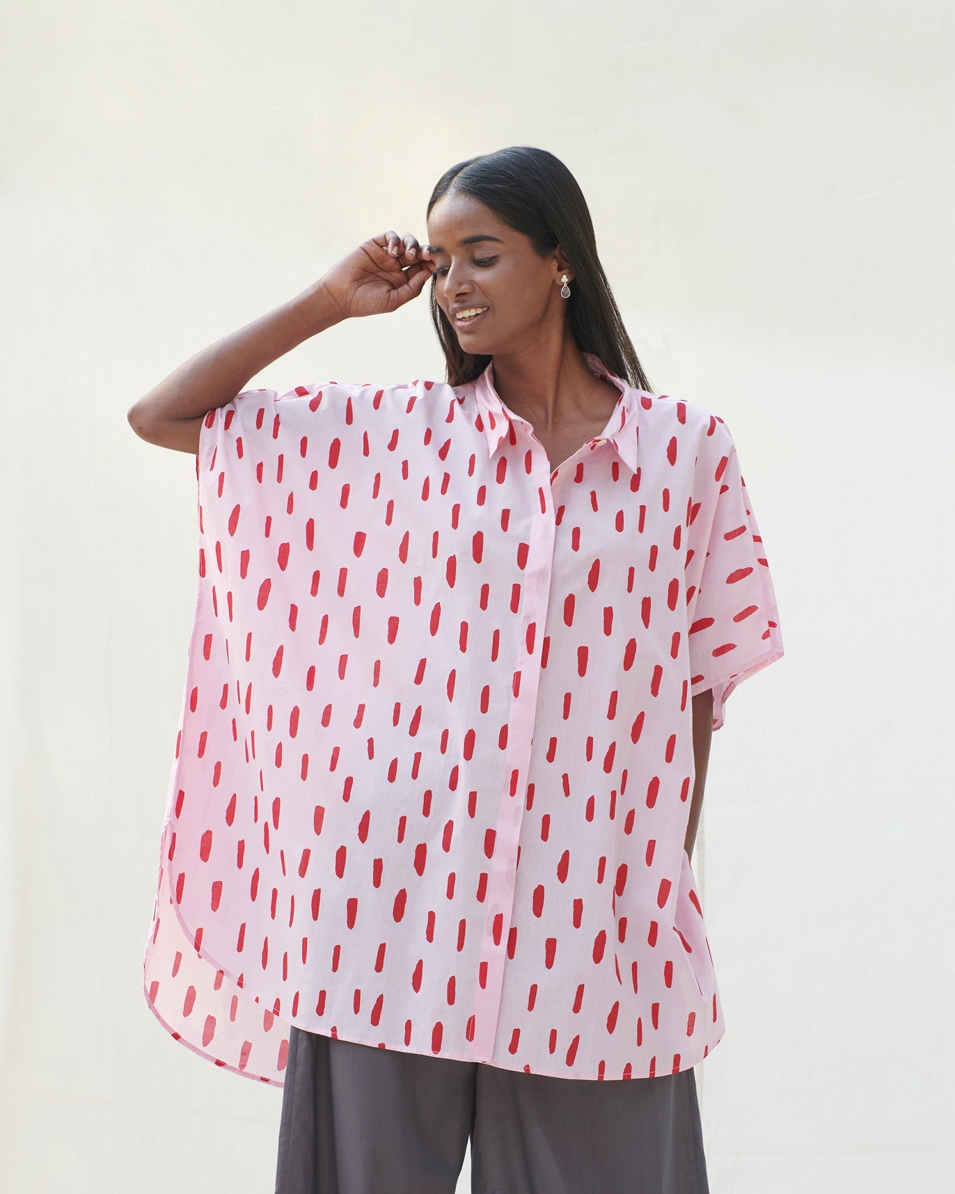 Kaftan Shirt - Pink & Red