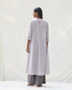 Summer Pleat Kurta - Grey & White