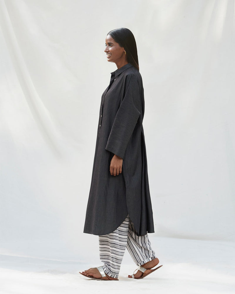 Anti-fit kurta - Charcoal