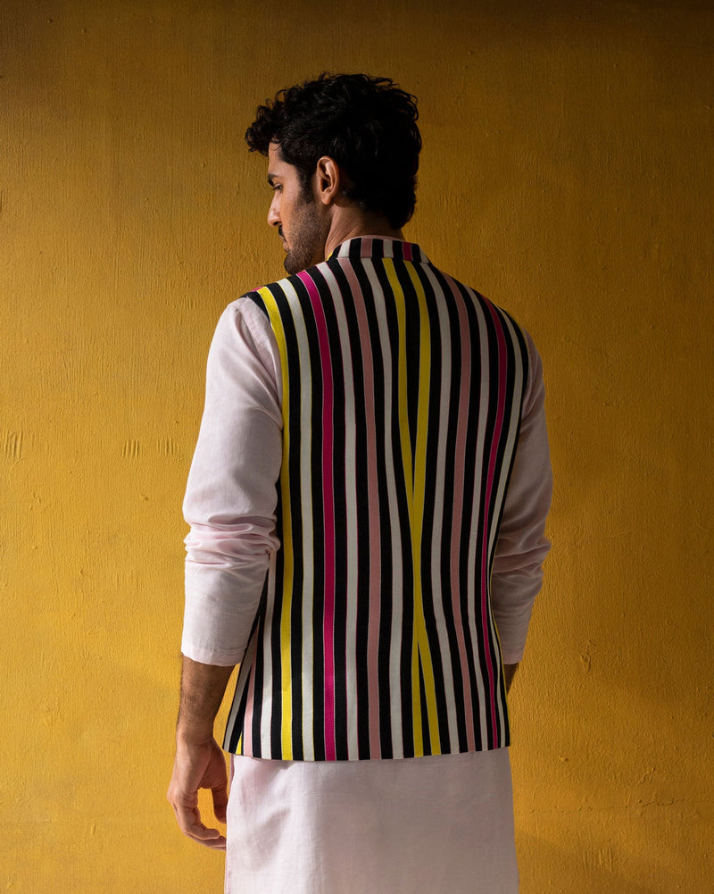 Nehru Vest - Multi Stripes