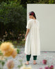 Smocked Side Kurta- White