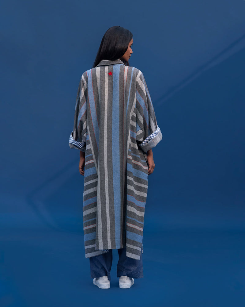 Woolen Pheran - Grey and Blue