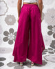 Uneven Hem Pants - Berry