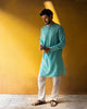 Neckband Kurta - Sea Blue