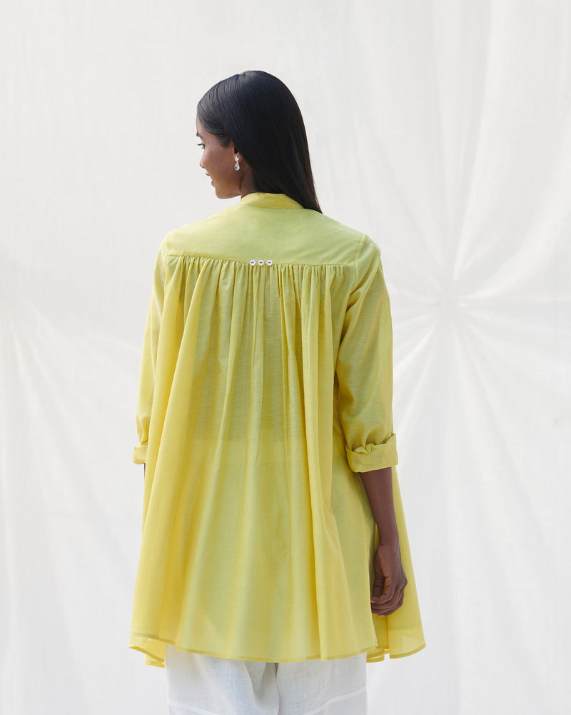 Back Gathered Top - Lime