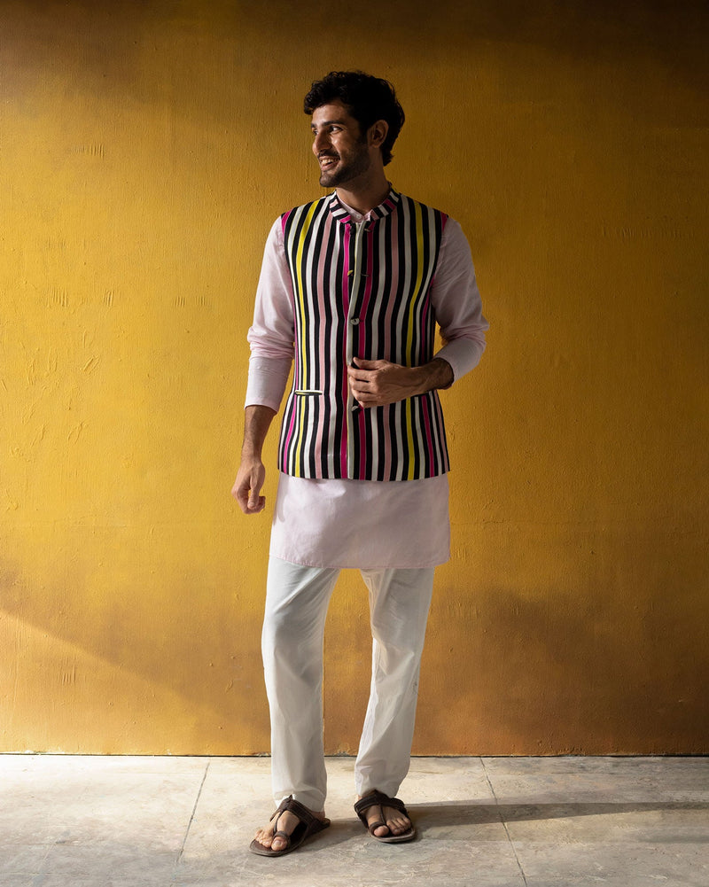 Nehru Vest - Multi Stripes