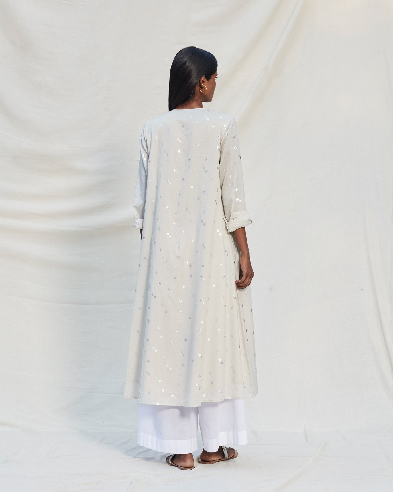 Summer Pleat Kurta - Grey