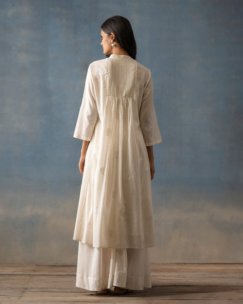 Panel Kurta with Slip - Ivory