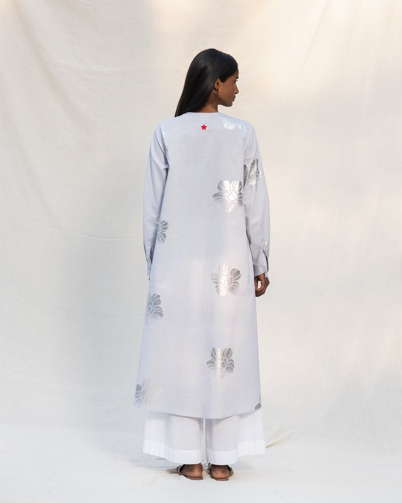 Summer Pleat Kurta - Grey