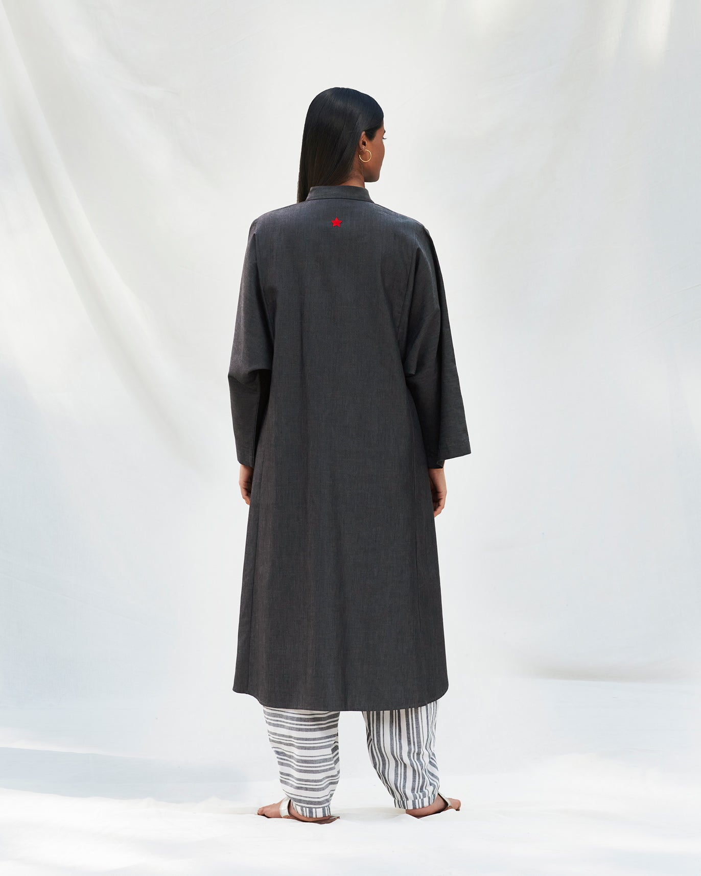 Anti-fit kurta - Charcoal