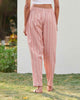 Narrow Drawstring Pants - Pink & Ivory