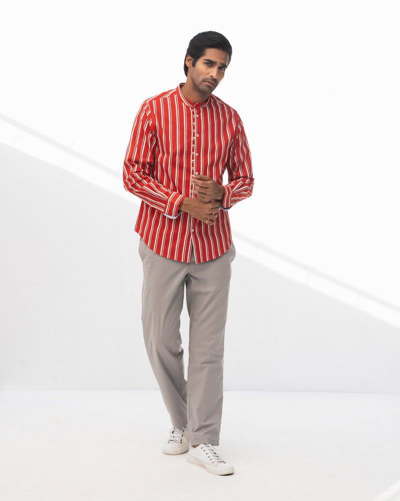 Arugam Shirt - Red & White