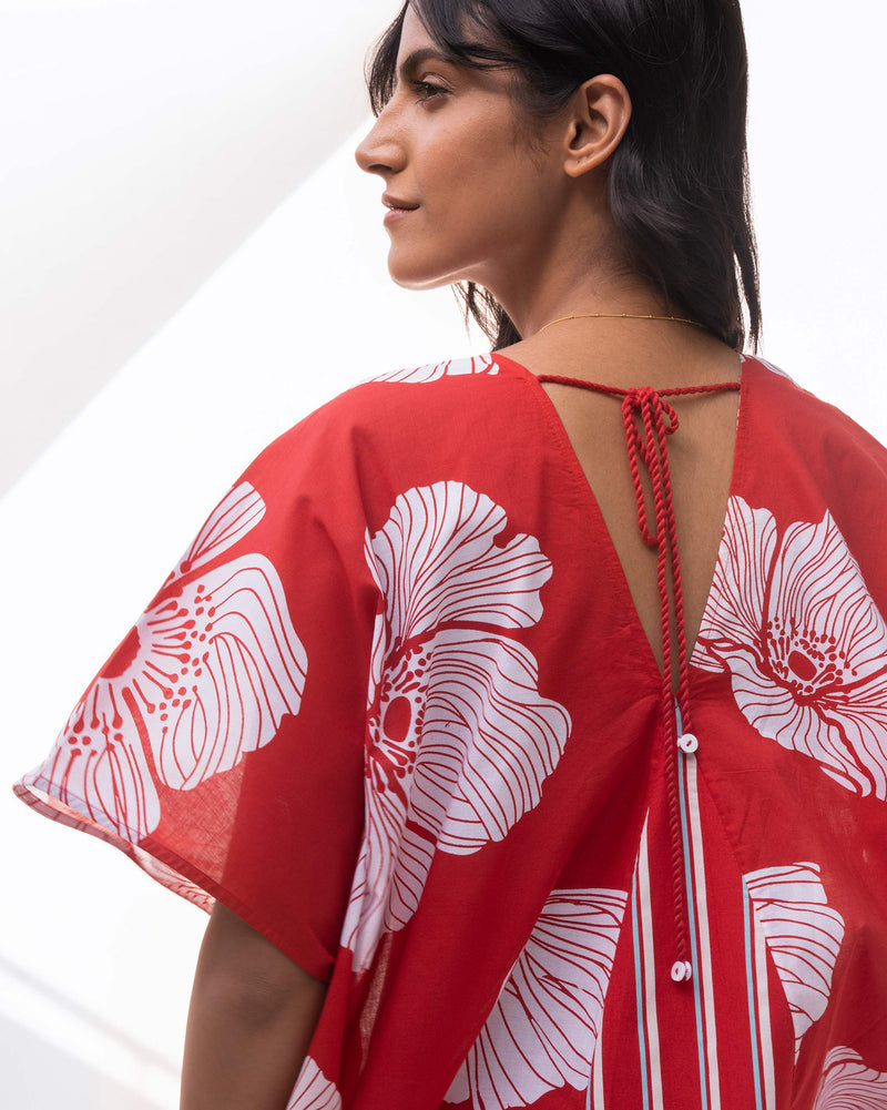 Gusset Kaftan - Red