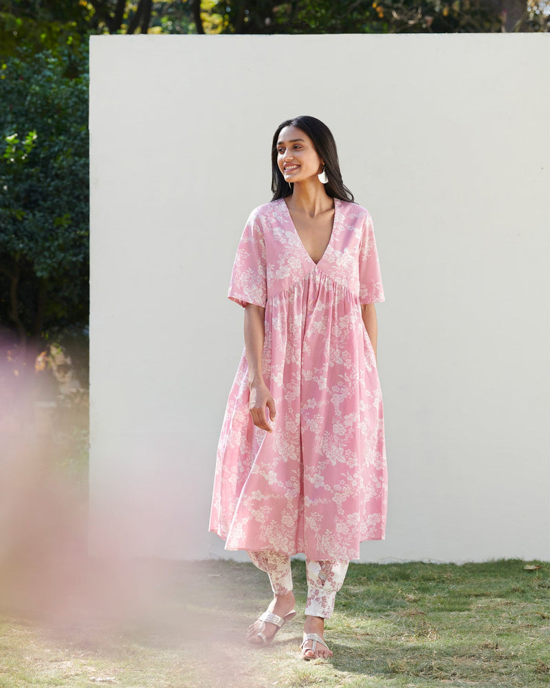 Gathered Kurta - Pink