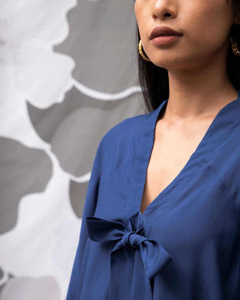 Neck Tie Top - Blue