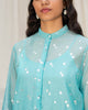 Smock Back Kurta with Slip - Sea Blue