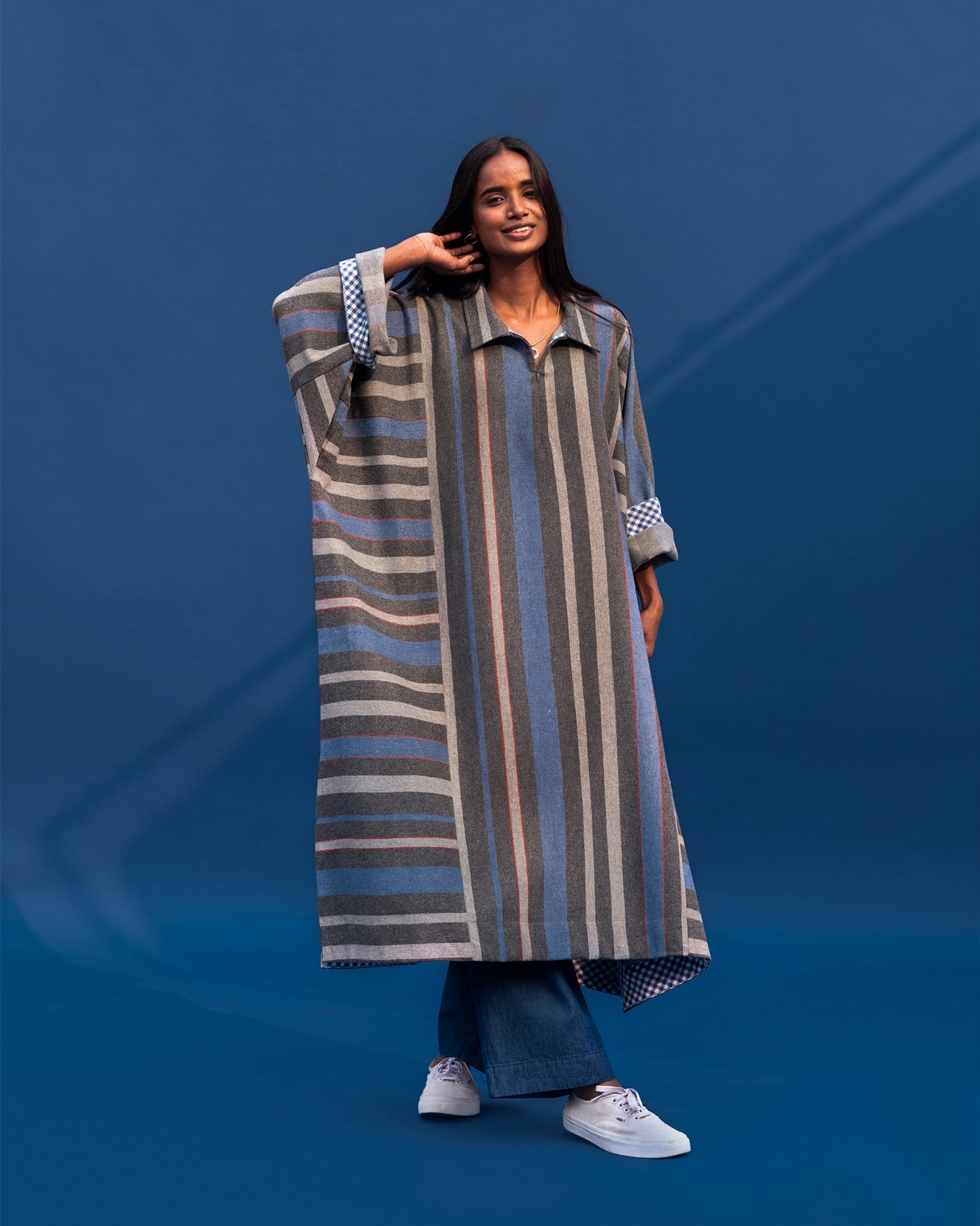 Woolen Pheran - Grey and Blue